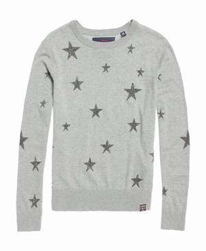 Superdry Star Jacquard Női Kötöttáru Szürke/Titán | VDBJO5743